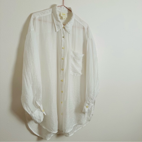 Maeve by Anthropologie Button Down Shirt Sheer Edition - Picture 8 of 15